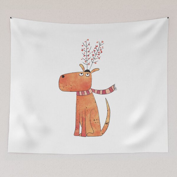 Item preview, The Antler Hat Christmas Dog designed and sold by squirrell.