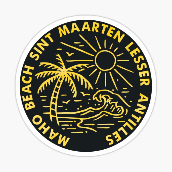 Aperçu de l'œuvre Maho Beach Sint Maarteen Petites Antilles Saint-Martin créée et vendue par DESTINATIONS DECAL.