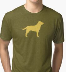 Yellow Labrador Retriever Silhouette(s) Tri-blend T-Shirt