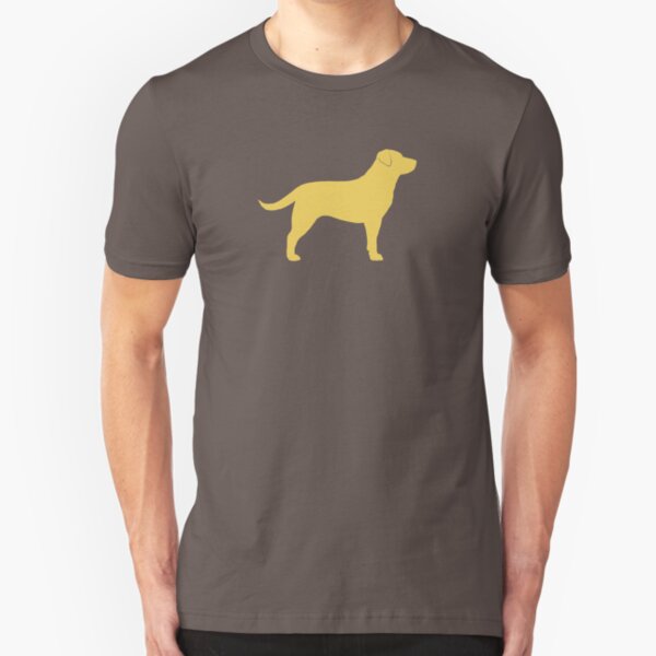 Yellow Labrador Retriever Dog Silhouette(s) Slim Fit T-Shirt