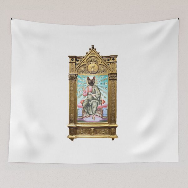 Item preview, Cat God or delusions of grandeur collage: A cat's self-portrait designed and sold by MarbleCloud.