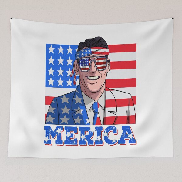 Item preview, Ronald Reagan Merica 4th Of July American Flag designed and sold by Nosek1ng.
