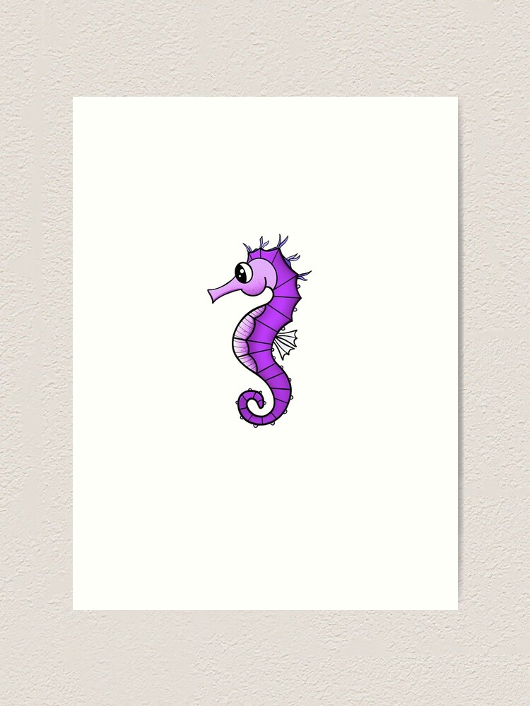 Sea Horse Cartoon Purple Sea Horse Cartoon Purple
