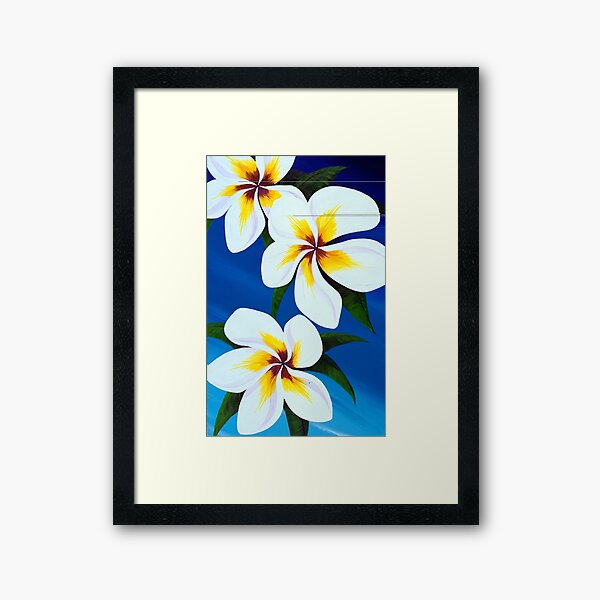 Frangipani fall Framed Art Print