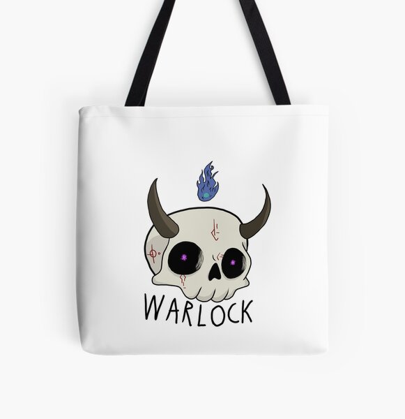 Warlock Skull D&D Class All Over Print Tote Bag