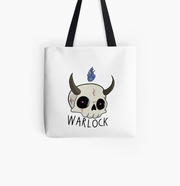 Warlock Skull D&D Class All Over Print Tote Bag