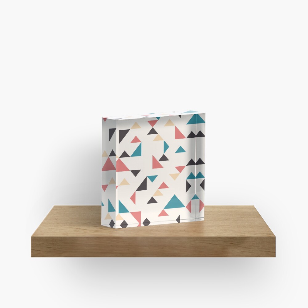 Terrazzo Triangles Acrylic Block