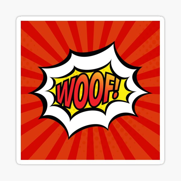 Red Pop Art Woof! Sticker