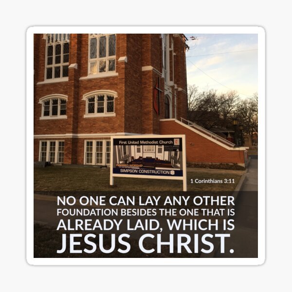 No Other Foundation - Verse Image from 1 Corinthians 3:11 Sticker