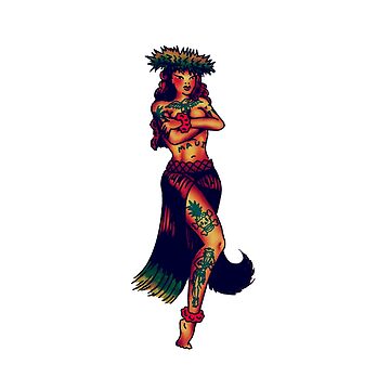 Artwork thumbnail, Hula Girl Pinup Tattoo by JamesShannon