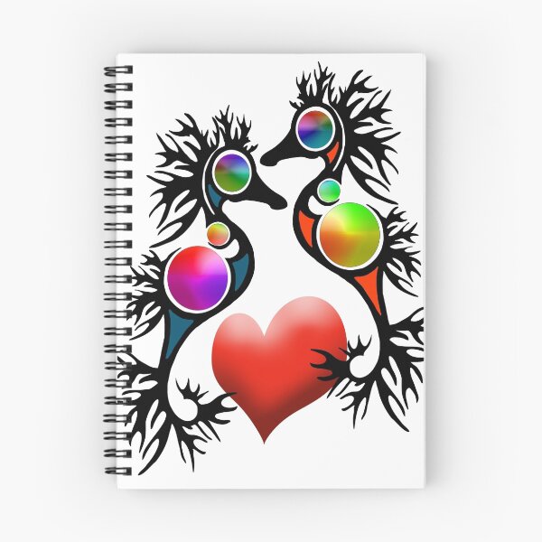 Item preview, Black Seahorses and red heart designed and sold by rainsdesigns.