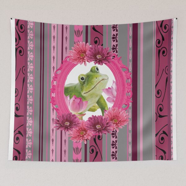 Item preview, Big green Frog in frame with Gerber Flower designed and sold by Move-Art.