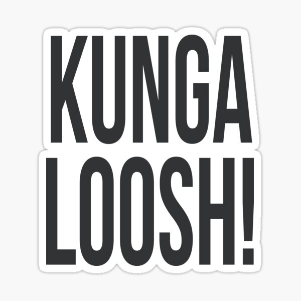 "Kungaloosh! Satin Black" Sticker for Sale by FandomTrading Redbubble