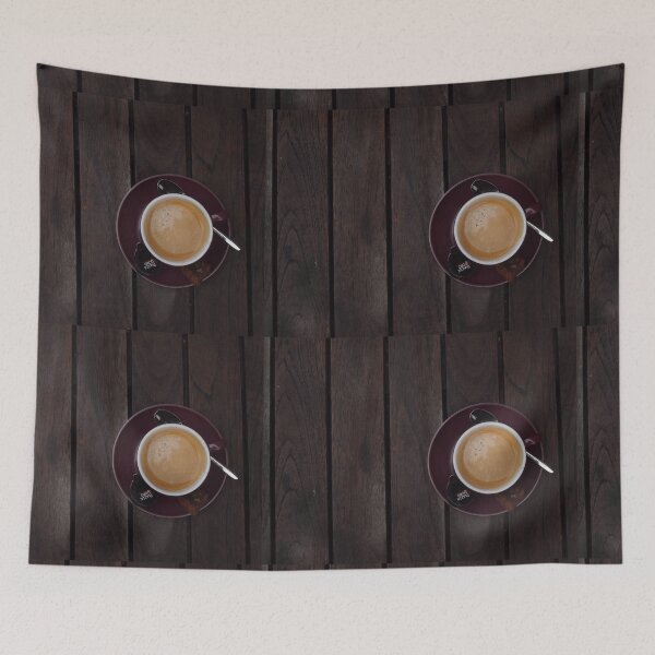 Item preview, Cup of coffee on dark wood designed and sold by FabPosters4Less.
