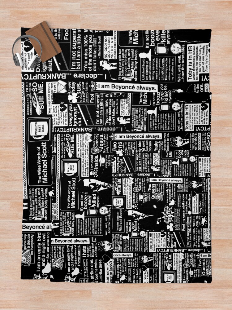 Alternate view of The Wise Words of Michael Scott Throw Blanket