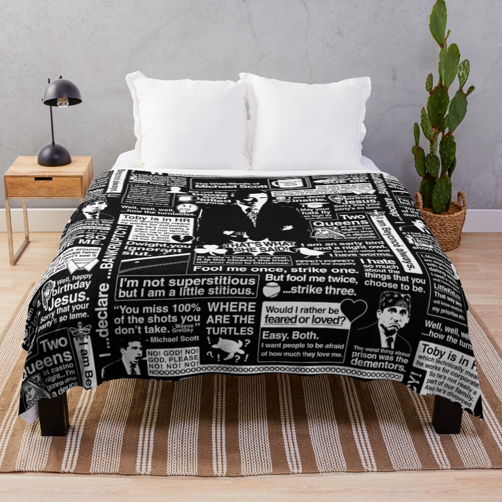 The Wise Words of Michael Scott Throw Blanket