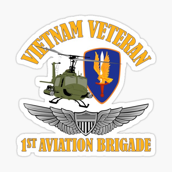 1st Avn Bde Vietnam with Aviator Wings Sticker
