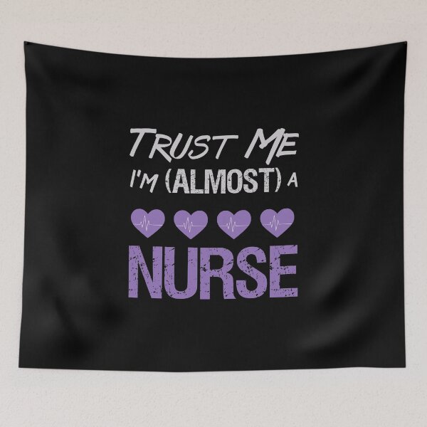 Item preview, Nursing School graphic Trust Me Almost Nurse Heartbeat design designed and sold by CreatedByHeidi.