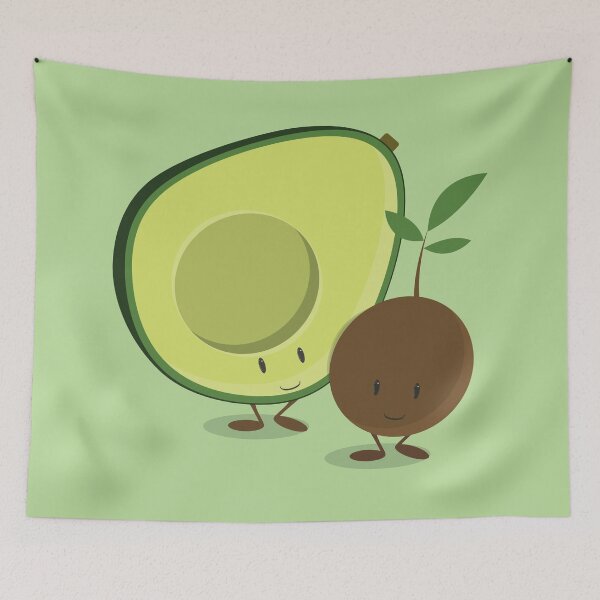 Item preview, Smiling Avocado and Pit Cartoon Characters designed and sold by Melissa Patton.