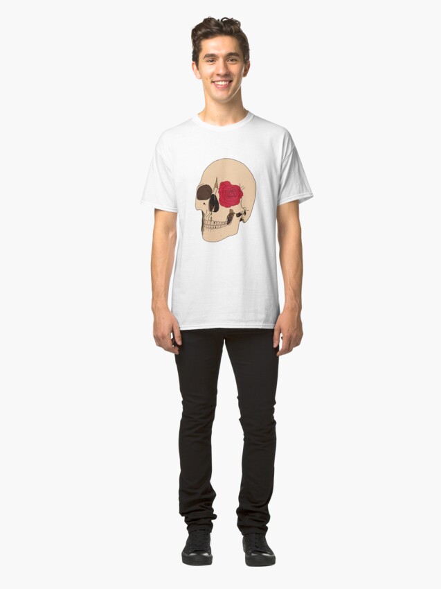Alternate view of A Skull & a Rose Classic T-Shirt