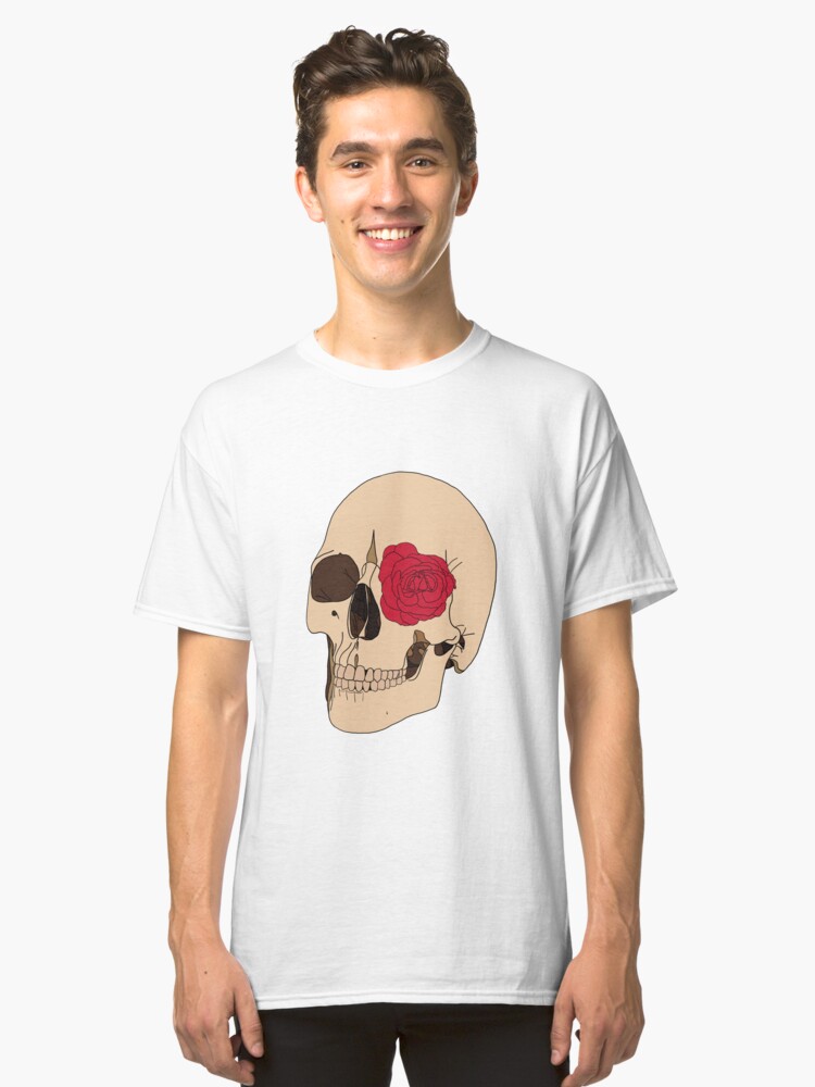 Alternate view of A Skull & a Rose Classic T-Shirt