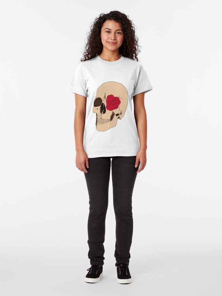 Alternate view of A Skull & a Rose Classic T-Shirt