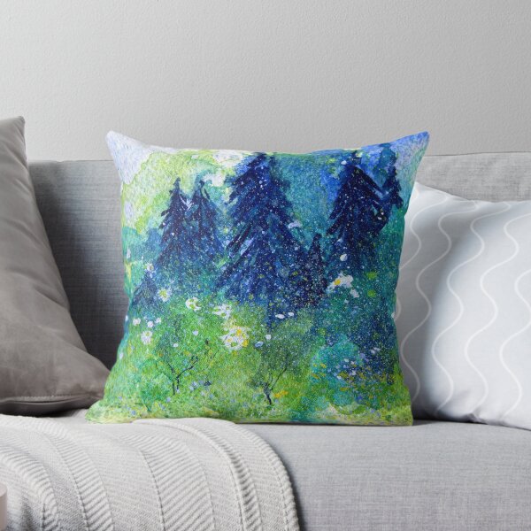 Tree Series - The Pine Trees by Heather Holland Throw Pillow