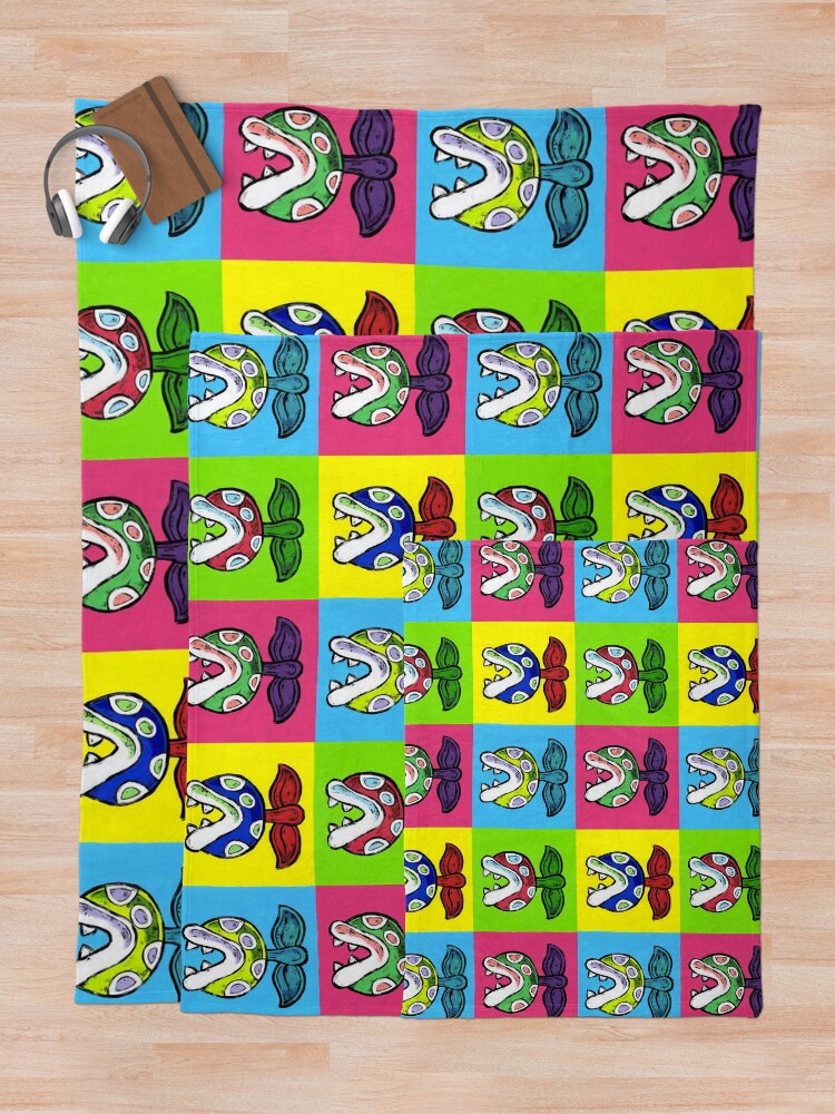 Alternate view of Piranha Plants Throw Blanket