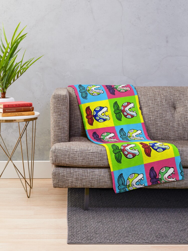 Alternate view of Piranha Plants Throw Blanket