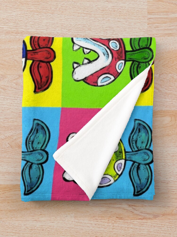 Alternate view of Piranha Plants Throw Blanket