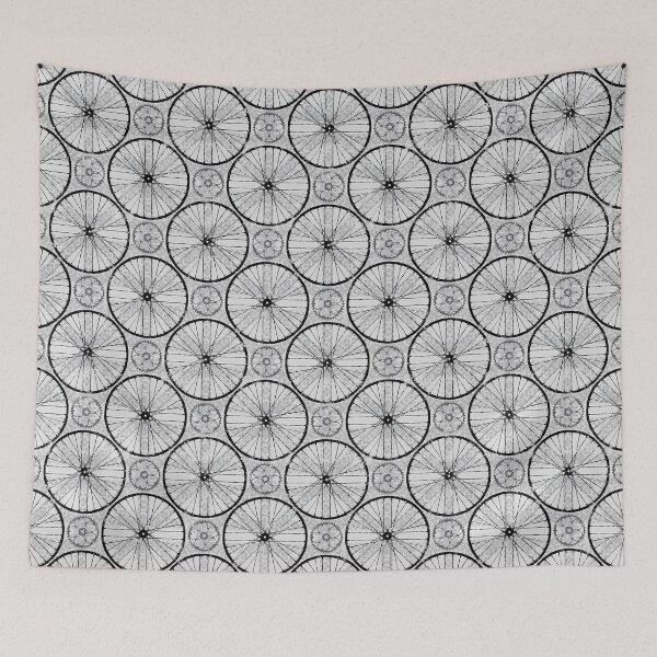 Item preview, Bicycle Wheels Pattern - Black Grey designed and sold by WickedRefined - Nicole Demereckis.