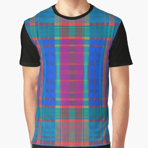 Teal Plaid Graphic T-Shirt