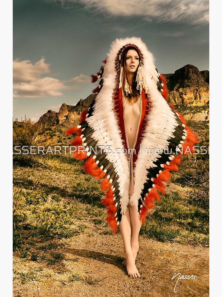 Adorned Feathered Nude 2714 - SurXposed - Classy Girl in Indian Headdress Costume by SURXPOSED