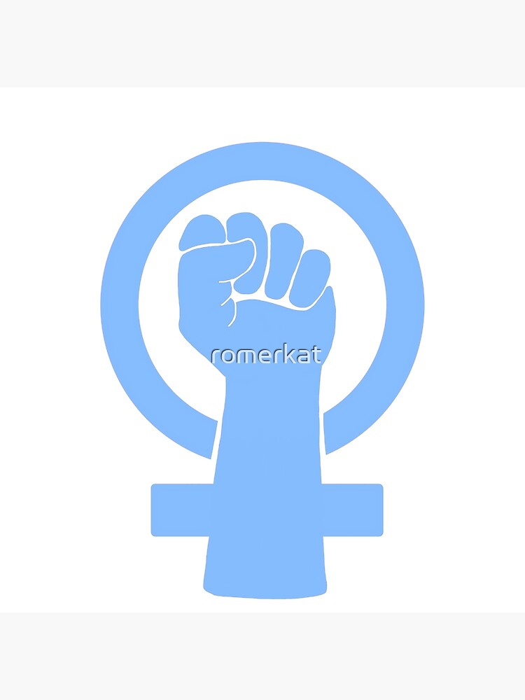 Feminist Fist Blue Poster For Sale By Romerkat Redbubble 