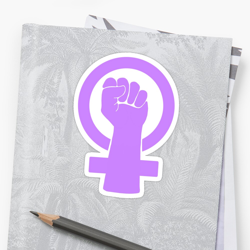 Feminist Fist Purple Sticker By Romerkat Redbubble 