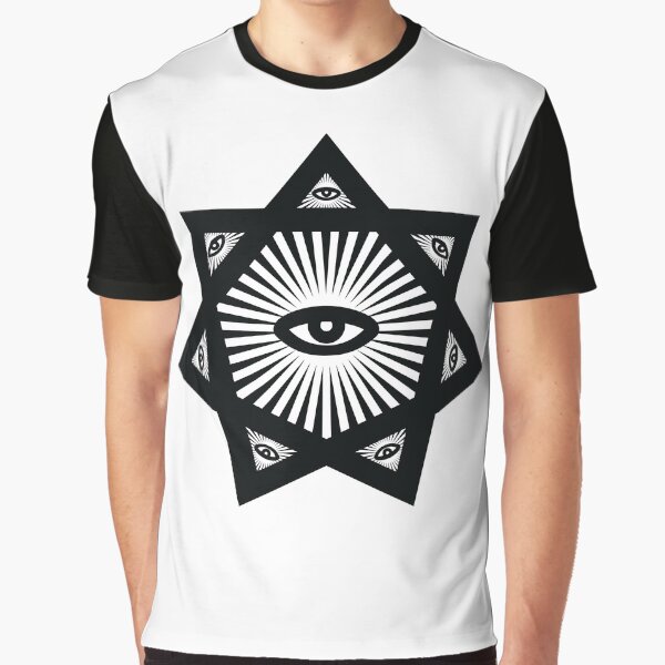 Heptagram Seven Sided Star With All Seeing Eye Sacred Geometry Graphic T-Shirt