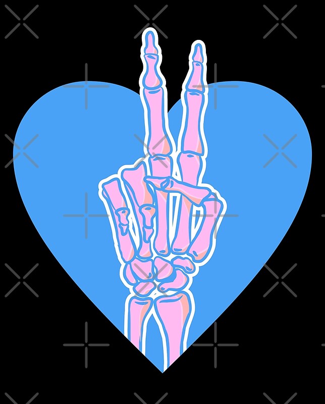 “Skeleton Hand Love and Peace” by therealsadpanda | Redbubble