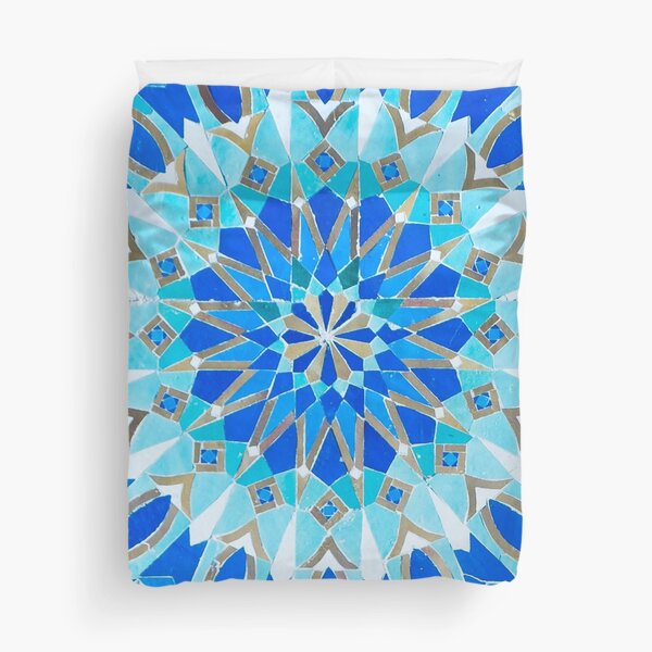 Moroccan Tile - Zellige II Cobalt Round Duvet Cover