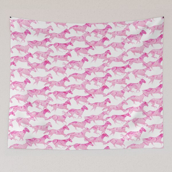 Item preview, Watercolor - Running Horses Pattern - Pink designed and sold by WickedRefined - Nicole Demereckis.