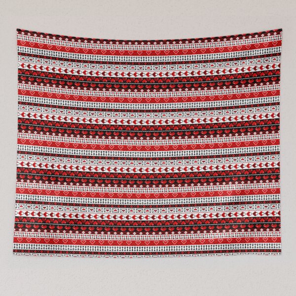 Item preview, 8 Bit Pixel Art - Valentine Stripes Heart Pattern - Red designed and sold by WickedRefined - Nicole Demereckis.