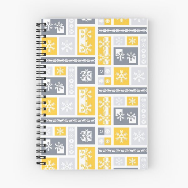 Item preview, Modern Minimalist - Geometric Snowflakes Pattern - Grey Yellow designed and sold by WickedRefined - Nicole Demereckis.