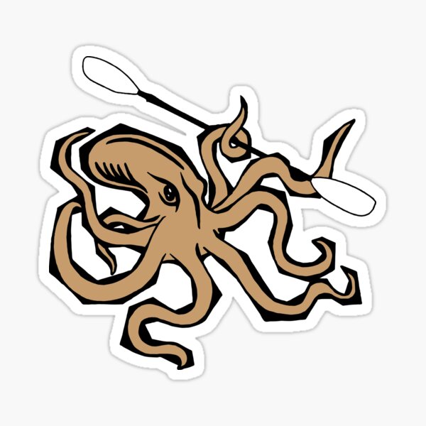 Kayaking Octopus | Paddle Designs | DopeyArt Sticker