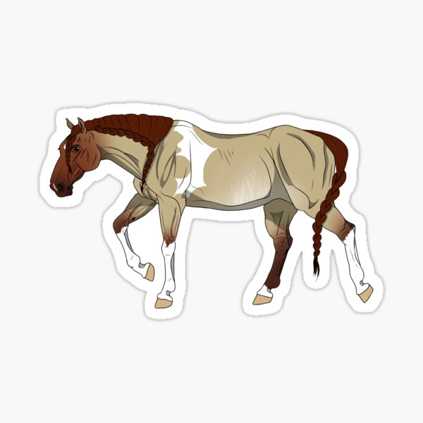 Vista previa del artículo con la obra «Caballo de pintura sabino tobiano a rayas de cebra rojo dun», diseñado y vendido por LuxeHurricane.
