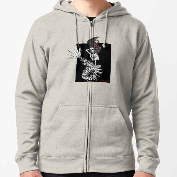 Mermaid Skeleton Zipped Hoodie