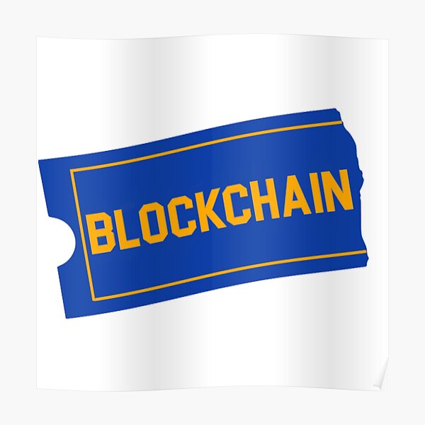 Blue Blockchain logo Poster
