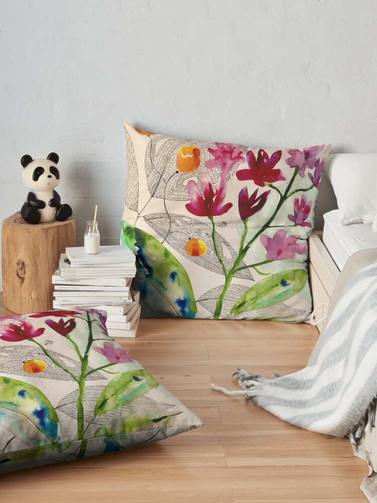 Alternate view of botanical composition Floor Pillow