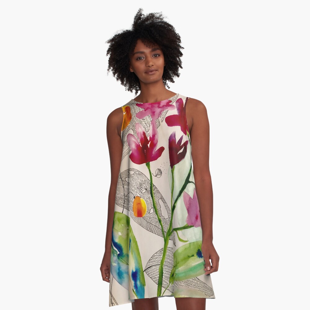 botanical composition A-Line Dress