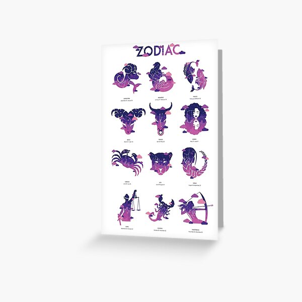 Zodiac Poster set Greeting Card