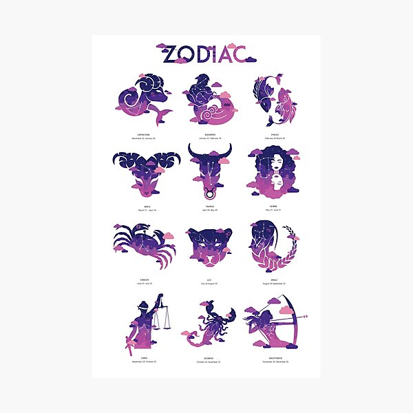 Zodiac Poster set Photographic Print