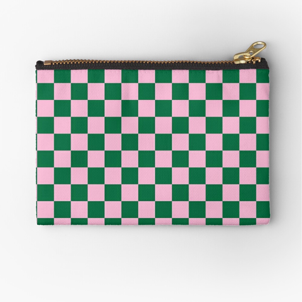 Cotton Candy Pink + Mint Checkered Duffle Bag